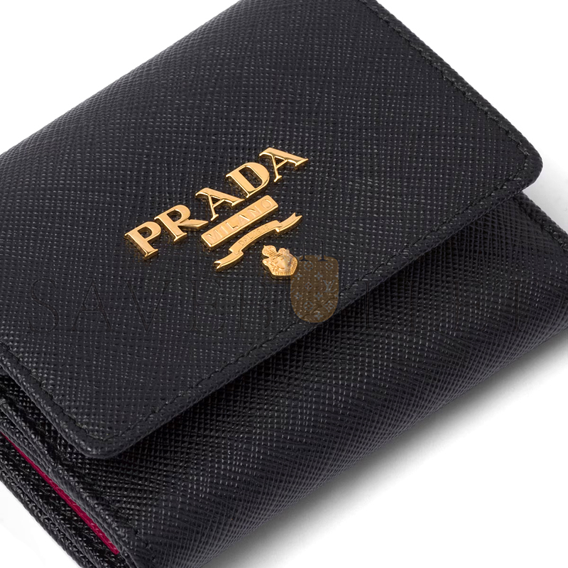 Pra*a small saffiano leather wallet 1mh043 (10*8.5cm)